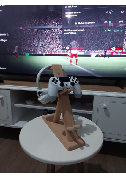 Ahşap Gamepad ve Kulaklık Standı