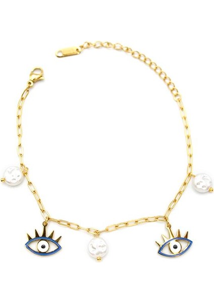 Inci Göz Bileklik - Altın