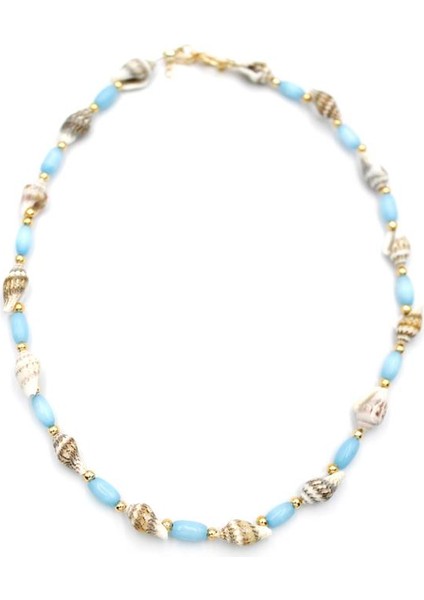 Deniz Kabuğu Kolye - Turkuaz fiyatları