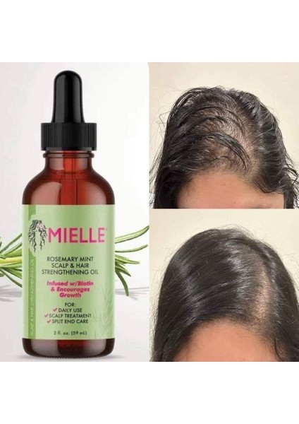 Organic 2x Rosemary Mint Scalp Hair Strengthening Oil Güçlendirici Rosemary Serum Yğa Saç Bakım 59ML