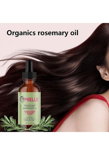 Organic 2x Rosemary Mint Scalp Hair Strengthening Oil Güçlendirici Rosemary Serum Yğa Saç Bakım 59ML