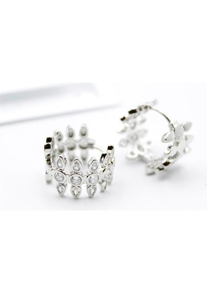 Taşlı Halka Küpe - Gümüş fiyatları