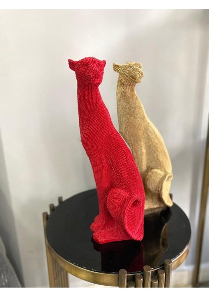 Dekoratif Çita Leopar Biblo Puma Büst Heykel