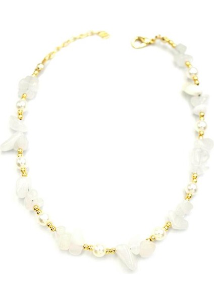 Taşlı Halhal - Beyaz