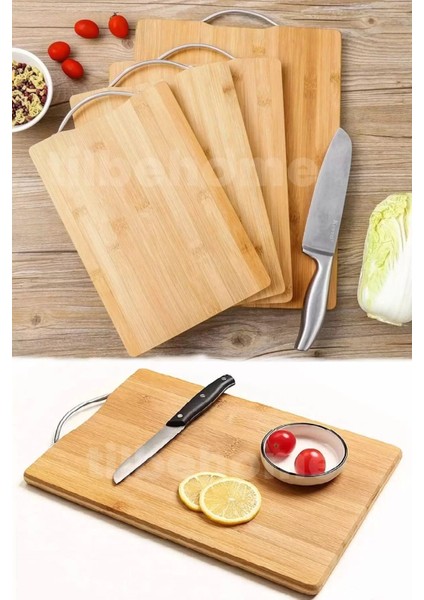 Çelik Saplı Ahşap Kesme Tahtası, Peynir, Et ve Sebze Sunumu, 20x30 cm indirimleri