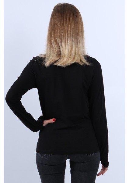 Kadın Boğazlı Parmak Detaylı Uzun Kollu Body 3lü Set