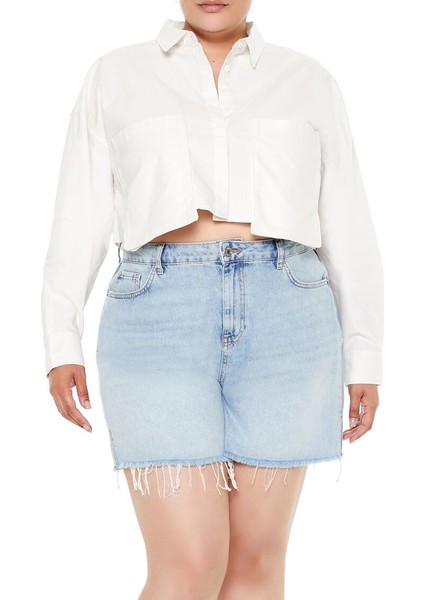F21 Plus Size Crop Gömlek
