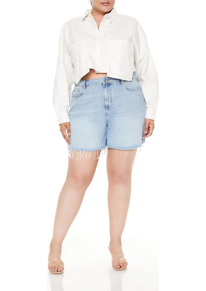F21 Plus Size Crop Gömlek