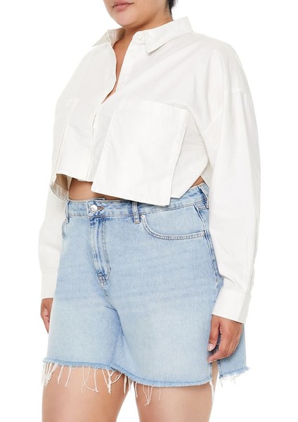 F21 Plus Size Crop Gömlek