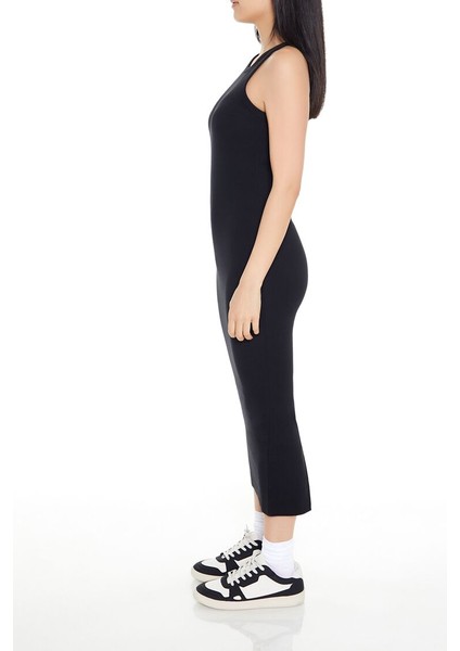 F21 Ribanalı Bodycon Kısa Askılı Midi Elbise