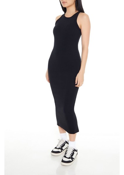 F21 Ribanalı Bodycon Kısa Askılı Midi Elbise