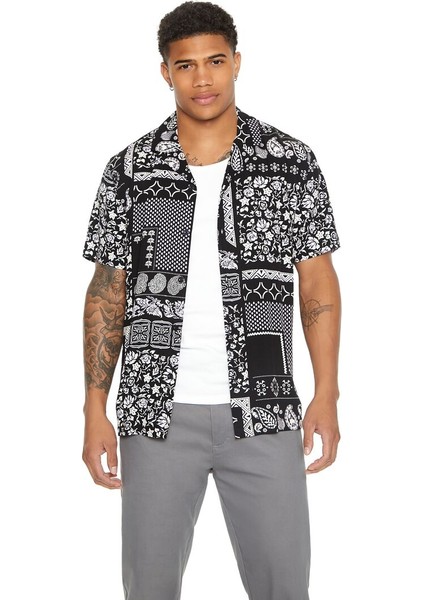 F21 Paisley Desenli Küba Yaka Gömlek