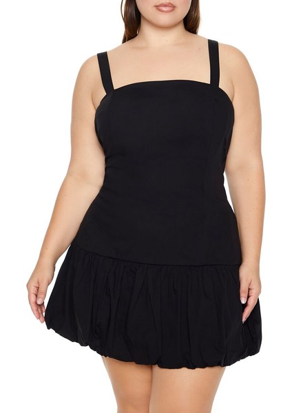 F21 Plus Size Poplin Mini Elbise