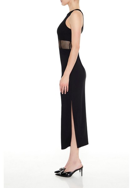 F21 File Detaylı Maxi Elbise