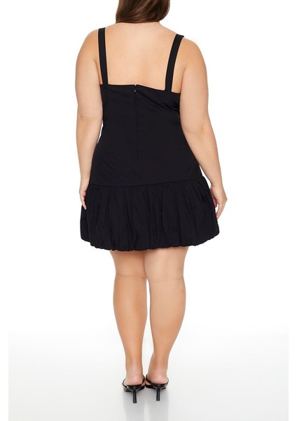 F21 Plus Size Poplin Mini Elbise