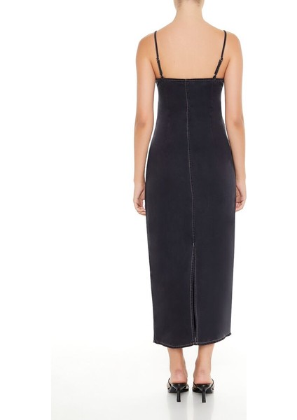F21 Kalp Yaka Midi Elbise