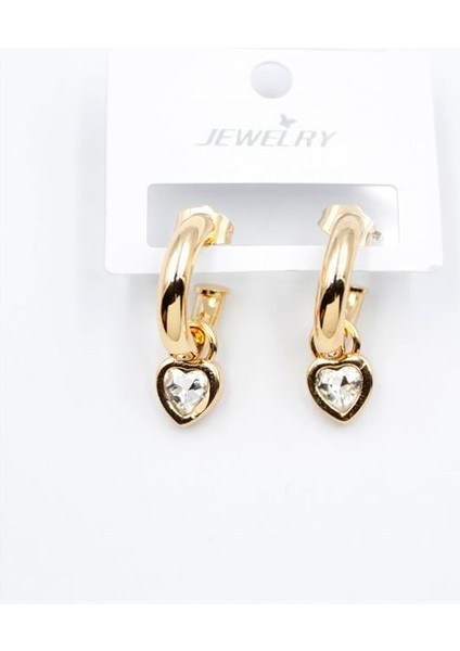 Kalp Halka Küpe - Beyaz fiyatları