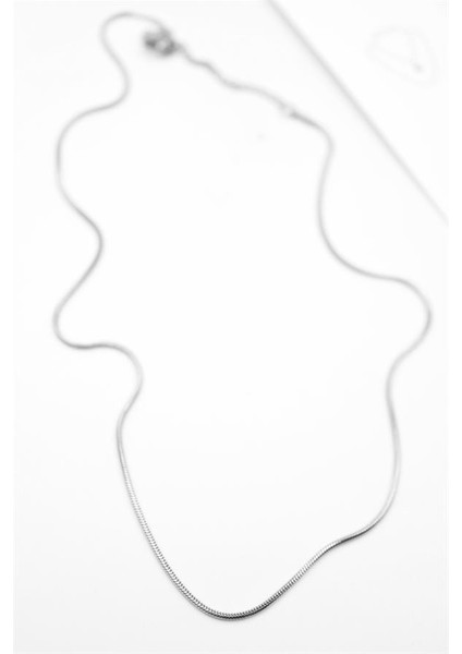Yılan Zincir Kolye - 46CM - Gümüş