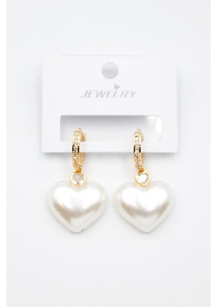 Inci Kalp Küpe - Altın