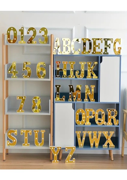 Dekoratif LED Işıklı 3D Harf Büyük Boy (22 Cm) Organizasyon Doğum Günü Kutlama Parti Eğlence
