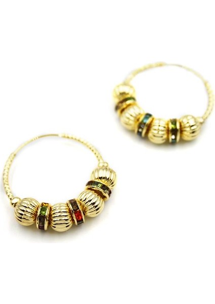 Taşlı Halka Küpe - Altın fiyatları