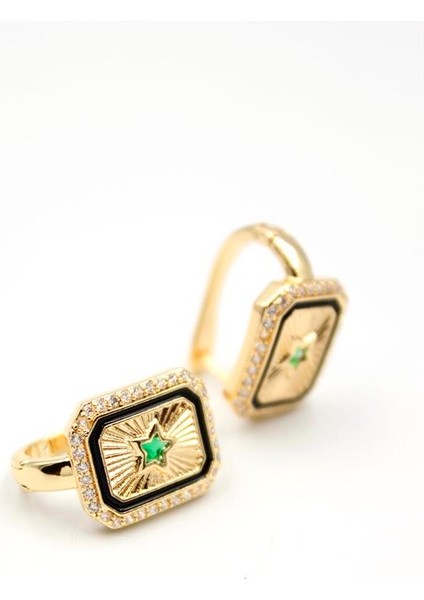 Yıldız Taşlı Küpe - Yeşil fiyatları