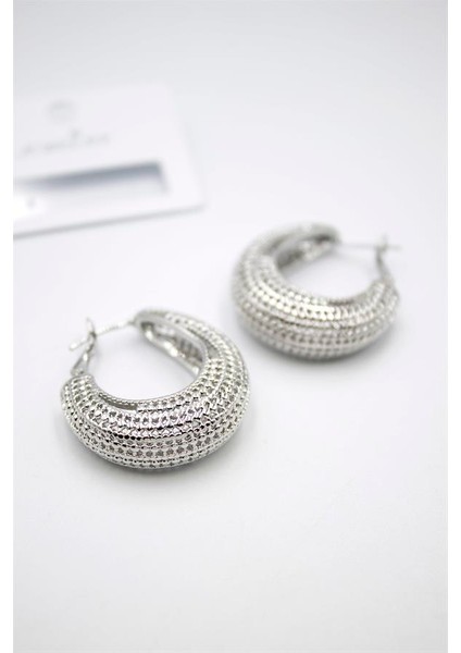 Telkari Halka Küpe - Gümüş