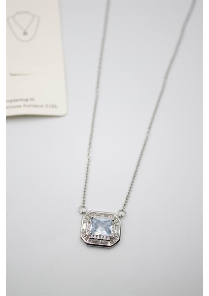 Taşlı Kolye - Gümüş