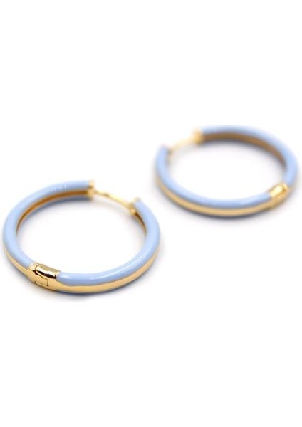 Mineli Halka Küpe - Açık Mavi fiyatları