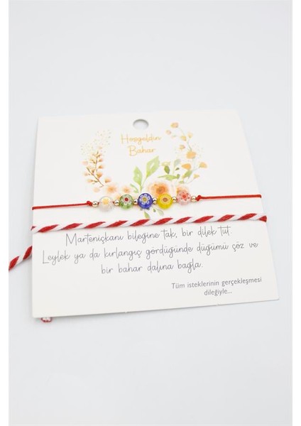 Çiçek Marteniçka Bileklik - Kırmızı fiyatları