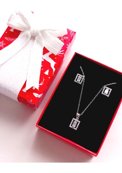 925 Ayar Gümüş Baget Tasarım Love Trend Kadın Set 3 Anneler Günü Hediye