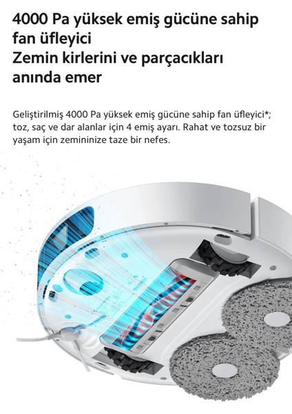 Ultra Premium Robot Vacuum X10+ Plus Çöp Istasyonlu Akıllı Robot Süpürge | Halı Tanıma & Mop Kaldırma | Hepa Filtre | Kendini Temizleme, Boşaltma, Kurutma, Su Doldurma | Onerous Lambader Hediye