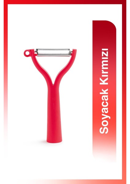 Tekno Trust Ergonomik Kırmızı Soyacak Paslanmaz Çelik Sebze Meyve Soyucu Pratik Mutfak Gereci