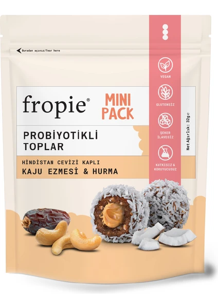 Mini Probiyotik Topları - Hindistan Cevizi Kaplı & Kaju Ezmeli