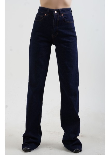 Lacivert Straight Fit Jean Pantolon