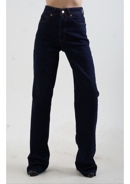 Lacivert Straight Fit Jean Pantolon