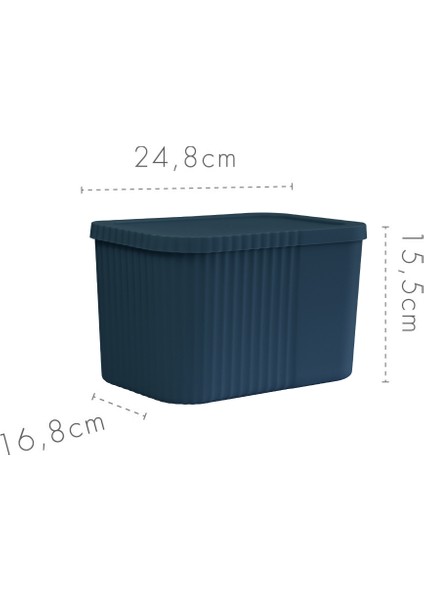 Kapaklı 6 Litre Midi Çok Amaçlı Saklama Kutusu - Havlu, Kozmetik Kişisel Eşya Düzenleyici