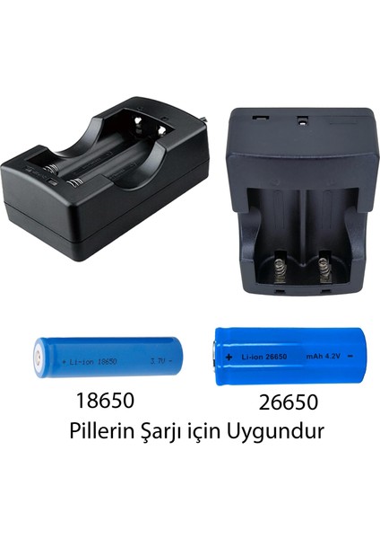 26650 Şarj Aleti 2li 18650-26650 Fener Pilleri Için Şarj Cihazı modelleri