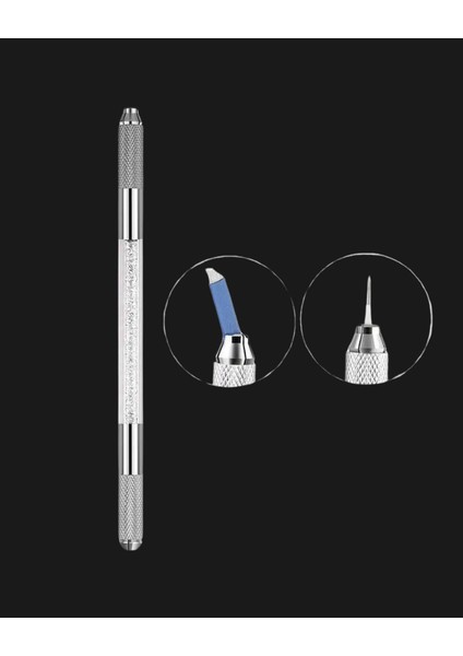 Turuncu Çift Uçlu Microblading Kalıcı Makyaj Uygulama Kalemi