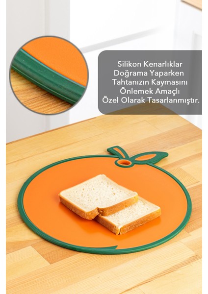 Turuncu Meyve ve Sebze Kesme Tahtası, Esnek, Pratik ve Renkli Mutfak Gereci fiyatları