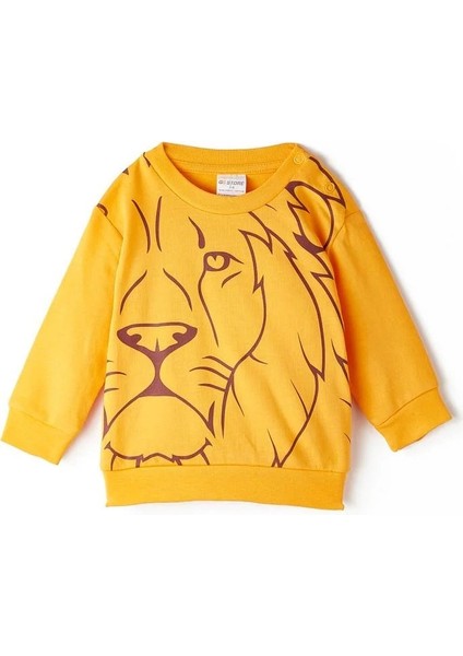 Orijinal ve Lisanslı Sarı Bebek Sweatshirt Aslan Ahşap Kutulu