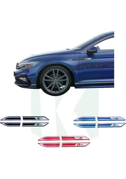 Passat B8.5 R-Line Çamurluk Çıtası Krom Kırmızı SD 2019 Sonrası Modeller İçin