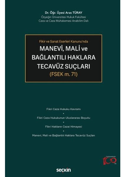 Manevi, Mali ve Bağlantılı Haklara Tecavüz Suçları - Aras Turay
