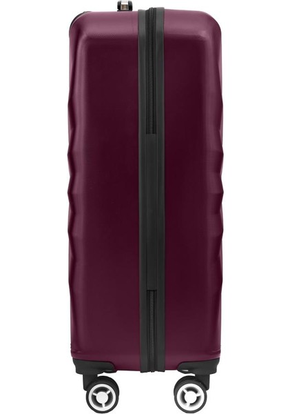 Orta Boy %100 Polikarbon Valiz 4x2 Teker Bordo 1809