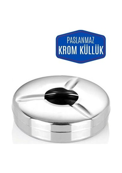 Kapaklı Paslanmaz Metal Küllük 711509