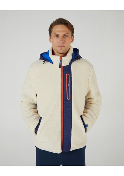 M Outdoor Fleece Full Zip Sherpa Erkek Beyaz Sweatshirt S242039-102