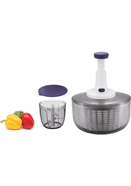 Tekno Trust Beyaz Chef Rondo 900 ml & Salata Kurutucu 6 Litre Set VP-907