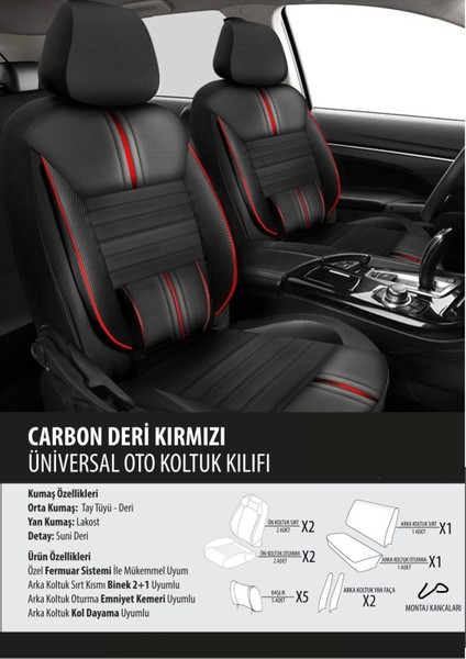 Chery Alia Naz Oto Carbon Deri Kırmızı