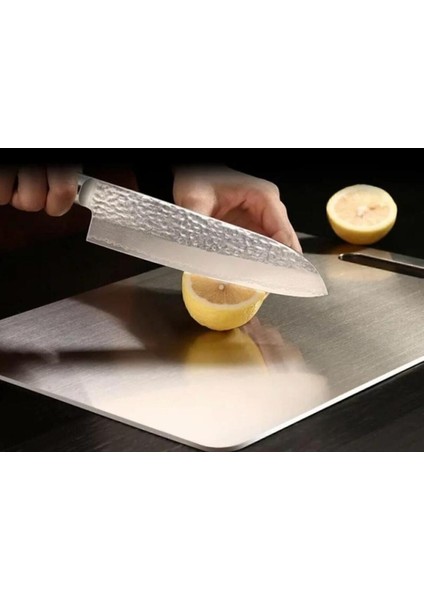 Antibakteriyel paslanmaz çelik kesme tahtası 25x15 cm, dayanıklı ve şık mutfak gereci fiyatları