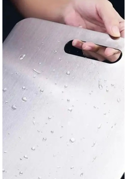 Antibakteriyel paslanmaz çelik kesme tahtası 25x15 cm, dayanıklı ve şık mutfak gereci modelleri